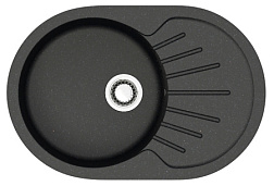 AZARIO кухонная мойка Flora (730x450x210) Черная (сифон + герметик)