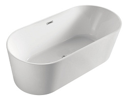 BRI16080 BRISTOL Ванна акриловая белая, свободностоящая, в комплекте с сифоном и металлической рамой