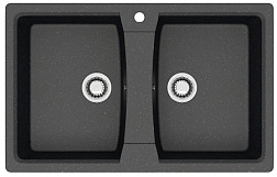 AZARIO кухонная мойка Elmas (780х500х190) Черная (сифон + герметик)