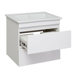 Тумба под раковину Runo подвесная белая (под умывальник Оскар 65 Оскар 65) Манхэттен 65 (00-00001046