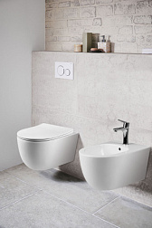 Унитаз подвесной Evo VT1-34S безободковый, цвет белый, ультратонкое soft-close сиденье, , шт