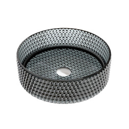 Умывальник чаша накладная круглая (цвет чёрный) Cristal 360*360*112мм