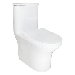 Sente Унитаз напольный безободковый моноблок Горизонтальный слив, сиденье дюропласт микролифт  с фун