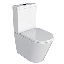 Azario Luana напольный безободковый унитаз в комплекте с арматурой, сиденье микр.615*375*840 мм AZ-8