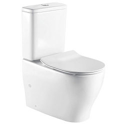 Azario Maro Размер 690*385*840 Унитаз напольный безободковый в комплекте с бачком и сиденьем микроли