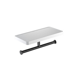 AQ4919MB ЕВРОПА бумагодержатель двойной с полкой, матовый черный