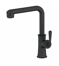 Смеситель для кухни с выдвижным изливом WONZON & WOGHAND, Черный матовый (WW-88439008A-MB)