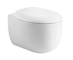 AQ1980-00 АЛЬТАИР Унитаз подвесной безободковый 530*395*340мм, тонкое сиденье с механизмом плавного 