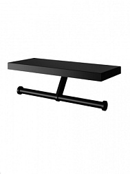 Двойной держатель для туалетной бумаги с полкой WONZON & WOGHAND, Черный матовый (WW-V3802-MB)