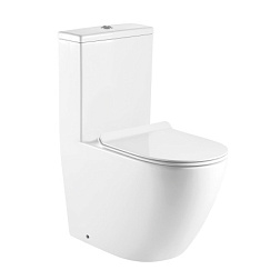 MORANO Унитаз-моноблок напольный безободковый в комплекте с сиденьем дюропласт микролифт. Размер 680