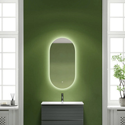 Зеркало для ванной комнаты SANCOS Oval, фоновая подсветка 550х1050 с сенсорным управлением на прикос