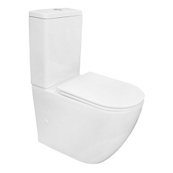 Azario Grado (ТОРНАДО) напольный безободковый унитаз белый в комплекте с бачком и сидением микролифт