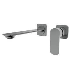 AQM6315GM Monza Смеситель для раковины настенный на 2 отв., внутр монтаж в компл., Gun metal