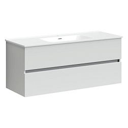 Тумба подвесная SANCOS Urban 1190x450х550 мм, c двумя ящиками, оснащенными доводчиками, белый глянец