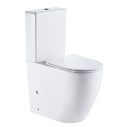 MIRADA Унитаз напольный безободковый в комплекте с бачком и сиденьем дюропласт микролифт. Размер 655