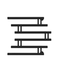 Полотенцесушитель Фокстрот Zip б/п (н.р.1") 50/50 (с держателем, Черный муар) INDIGO полная ширина 6