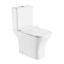 FRETTA SQUARE Унитаз напольный безободковый в комплекте с бачком и сиденьем микролифт. Размер 650x34