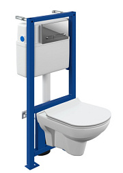 Комплект Cersanit CITY CO DP инсталляци LINK PRO кнопка ESTETICA пластик хром глянцевый