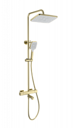 Душевая система с термостатом WONZON & WOGHAND, Брашированное золото (WW-B3016-T1-BG)