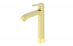 Смеситель для раковины высокий Wonzon & Woghand, Брашированное золото (WW-88019072-BG)