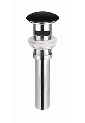 Донный клапан с керамической накладкой; цвет чёрный матовый, с переливом