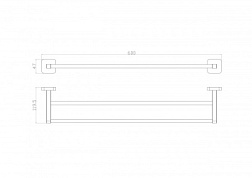 Полотенцедержатель двойной WONZON & WOGHAND, Хром (WW-6611)