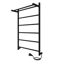 Полотенцесушитель Line с/п (electro) 80/50 (скр.монтаж, унив.подкл.R/L, Черный муар) INDIGO