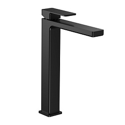 AQM6814MB Savona Смеситель для свободностоящей раковины 250мм, гладкий, подводка ½, черный матовый