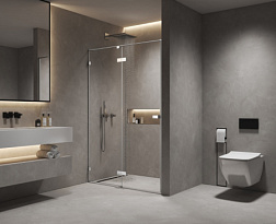 Душевая дверь в нишу 1000х2000 мм, стекло 8 мм, прозрачное, EasyClean, цвет профиля хром