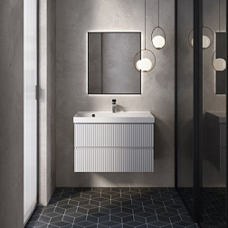 AQM900180WH S1 тумба под умывальник подвесная 80 см., цвет белый глянец.