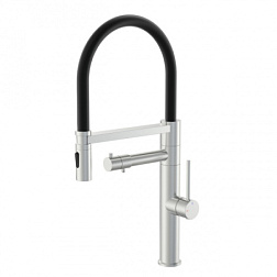 Смеситель для кухни с гибким изливом и подключением фильтра WONZON & WOGHAND, Брашированный никель (