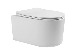 AQ2004-00 МИЯ Унитаз компакт подвесной безободковый 490*370*340мм, тонкое сиденье с механизмом плавн