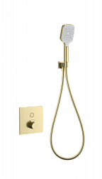 Смеситель для душа с термостатом встраиваемый WONZON & WOGHAND, Брашированное золото (WW-D1017-B-BG)