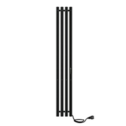 Полотенцесушитель Style 4 (electro) 120/18 (скр.монтаж, унив.подкл.R/L, Черный муар) INDIGO