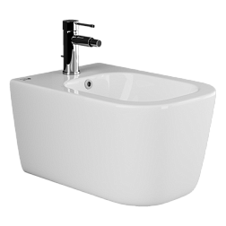 Подвесное биде New Day с керамическим донным клапаном, 1 отверстие под смеситель, с крепежом для пол