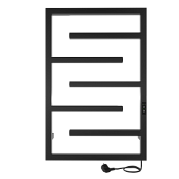 Полотенцесушитель Delos (electro) 80/50 (таймер, скр.монтаж, унив.подкл.R/L, Черный муар) INDIGO