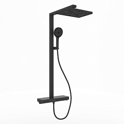 Душевая стойка SANCOS Vos с термостатическим смесителем, изливом, полкой, шлангом 1,5 м, верхним и р