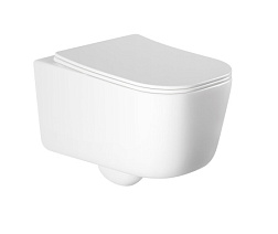 AQ2002-00 ЛУГАНО Унитаз подвесной безободковый 510*350*360мм, тонкое сиденье с механизмом плавного з