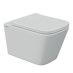 Подвесной унитаз Floe S 34х51 см, безободковый, с сиденьем, Berges