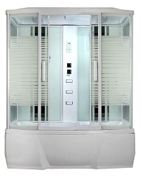 Душевая кабина с тропическим душем Loranto CS 78-4 170x85x215 см белая дверь раздвижная