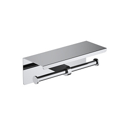 AQ4909CR ОБЕРОН бумагодержатель двойной с полкой