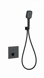 Смеситель для душа с термостатом встраиваемый WONZON & WOGHAND, Черный матовый (WW-D1017-B-MB)