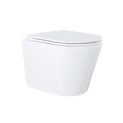 Azario Teramo (круглый) подвесной безободковый унитаз в комплекте с сидением микролифт 515*355*365