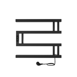 Полотенцесушитель Muza (electro) 40/50 (таймер, скрытый провод справа, Черный муар) INDIGO