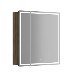 Зеркальный шкаф для ванной комнаты SANCOS Mirror 790x150х740 мм, с LED подсветкой, цвет дуб чарльсто