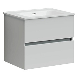 Тумба подвесная SANCOS Urban 590x450х550 мм, c двумя ящиками, оснащенными доводчиками, белый глянец,