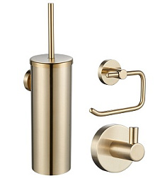 Набор аксессуаров из 3 предметов (крючок, держатель для бумаги, ершик) WONZON & WOGHAND, Золото (WW-