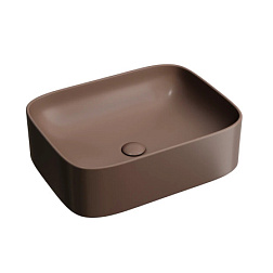 Умывальник чаша накладная прямоугольная (цвет Темно-Коричневый Матовый) Element 505*380*150мм