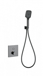 Смеситель для душа с термостатом встраиваемый WONZON & WOGHAND, Темный графит (WW-D1017-B-BGG)