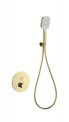 Смеситель для душа с термостатом встраиваемый WONZON & WOGHAND, Брашированное золото (WW-D1017-A-BG)